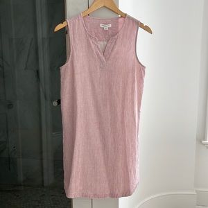 BEACH LUNCH LOUNGE red striped linen blend sleeveless dress. Size XS.